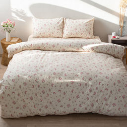 КПБ Чистый хлопок евро макси, наволочки 50х70, поплин, 100% хлопок, Гербариум Пододеяльник 200х220 с прорезью, простыня классическая 235х260 подшита с 4-х сторон, наволочки 50х70 с клапаном - 2 шт. - Традиция фото 30