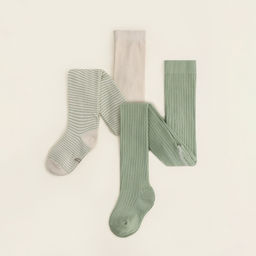 Набор колготок детских SL Home 2 пары, рост 86-92 см, молочн/оливк