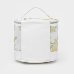 Косметичка на молнии, цвет бело/зелёный