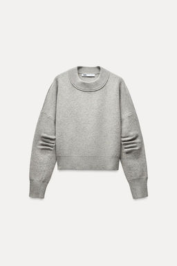 PLEATED SLEEVE KNIT SWEATSHIRT - Zara фото 10
