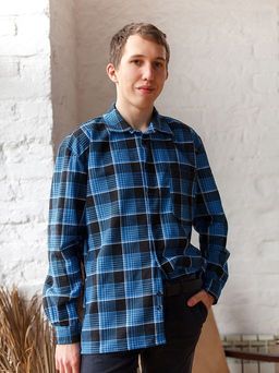 Мужская сорочка рубашка из фланели м36бт