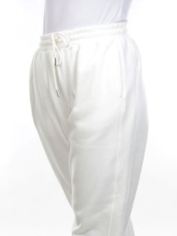 M023 WHITE Брюки спортивные женские на флисе (100% хлопок) 7986