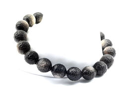 Браслет из Обсидиана шарик резной 8мм, 15г