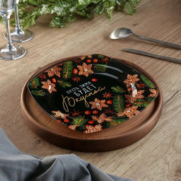 Тарелка плоская новогодняя «Пусть зима будет вкусной», 20×20 см
