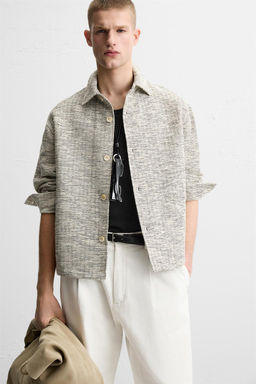 CONTRAST TEXTURED OVERSHIRT - Zara фото 5