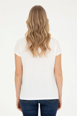 Женская футболка цвета экрю - U.s. polo assn фото 5