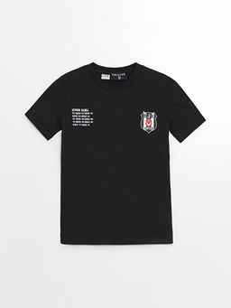 Bisiklet Yaka Be?ikta? Bask?l? K?sa Kollu Erkek ?ocuk Ti??rt