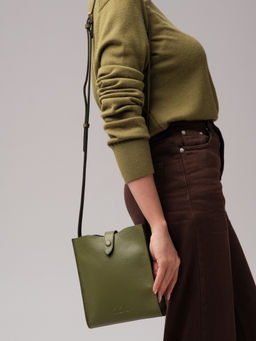 Кожаная сумка кросс-боди Leya DBR 30919 зеленая водоросль  фото 7