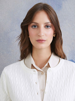 Bisiklet Yaka Kendinden Desenli Kad?n Triko H?rka