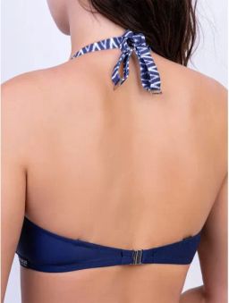-72% БЮСТГАЛЬТЕР КУПАЛЬНЫ Milavitsa 470125/755 синий с белым  фото 5