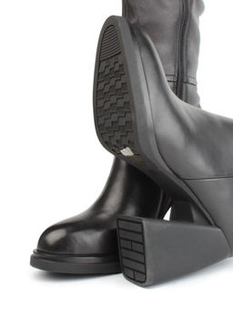 02-FN935-1M BLACK Сапоги зимние женские (натуральная кожа, байка, натуральный мех)