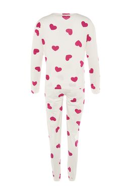 Ekru %100 Pamuklu Kalpli Orme Pijama Tak?m? THMAW21PT0566