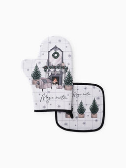 Кухонный набор Этель Magic winter: варежка-прихватка 20?27 см, прихватка 19?19 см