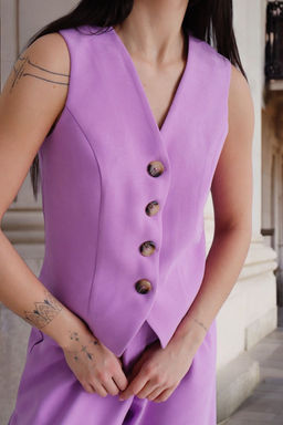 Martichelli Костюм брючный с жилетом лавандовый  фото 4