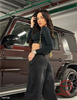 Джинсы бэгги стрейч женские