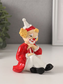 Фигурка «Клоун застенчивый», полистоун, бело-красный, 9.5×7×11 см