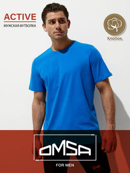 OmT U 1201 Фуфайка (футболка) COTTON - blu