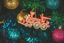 Новогодние елочные игрушки: Ретро паровоз 3020