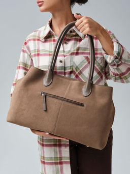 Замшевая сумка Daniela DBR 31375 серо-коричневый фото 4