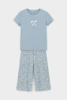 КБ 2827/пыльно-синий,блики на воде пижама для дев