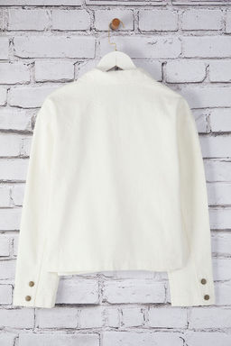 TRENDYOLMILLA Beyaz Oversize Desenli Ince Ceket Mont TWOSS25MO00016 фото 7