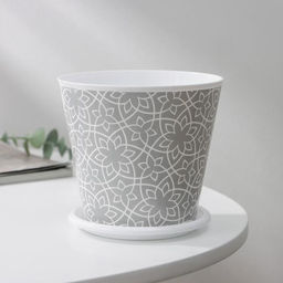 Цена за 2 шт. Горшок для цветов Доляна «Кракле», 800 мл, цвет серый