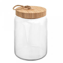 Банка стеклянная Вуди (Woody) 860мл, h13,8см, бамбуковая крышка, Pasabahce (Россия)