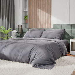 Постельное бельё Этель Евро Tencel 200*220см, 230*245см, 50*70см-2шт, цвет серый  фото 4