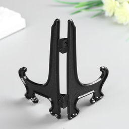 Цена за 10 шт. Подставка для тарелок декоративных d=13-16 см Felicia, чёрная, пластик, 12.5 см