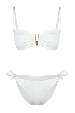 TRENDYOLMILLA Ekru Straplez Aksesuarl? Dokulu Regular Bikini Tak?m? TBESS24BT00019  фото 13