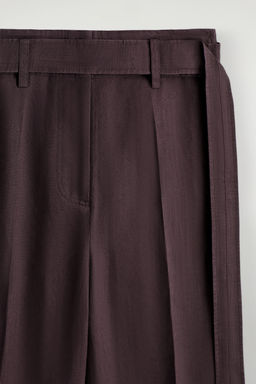PANTAL?N DE LINO BARREL LEG CON CINTUR?N - H&m фото 10