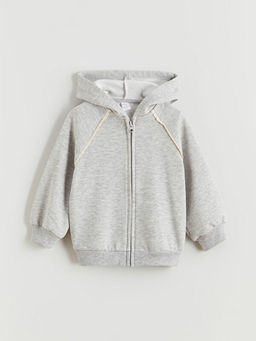 Kap??onlu K?z ?ocuk Fermuarl? Sweatshirt