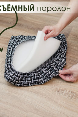 Сидушка на табурет Плетенка черная 32х32