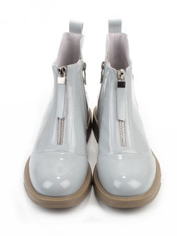 01-M43-9 GRAY/LT. BLUE Ботинки демисезонные женские (натуральная кожа)