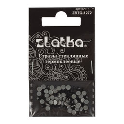 Страз клеевой Zlatka ZRTG-1272 SS12 цветные 3.2 мм стекло 5 x 72 шт в пакете с картонным еврослотом №03 черный (Jet)