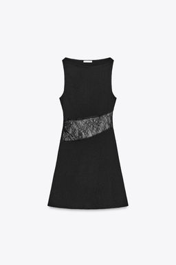 LACE TRIM SHORT DRESS - Zara фото 14