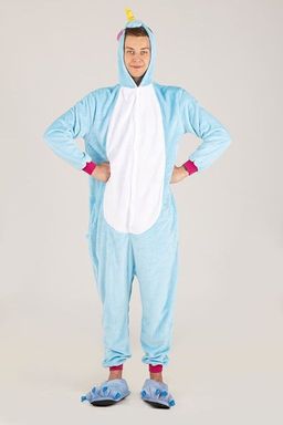 Пижама кигуруми голубой Единорог