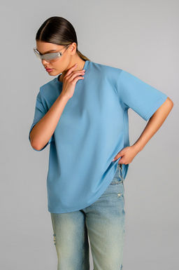 Арт. 3-302/1 Футболка женская оверсайз 44-50 (4 шт) Цвет:джинс - Калинка фото 4