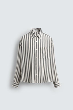 STRIPED COTTON-VISCOSE SHIRT - Zara фото 7