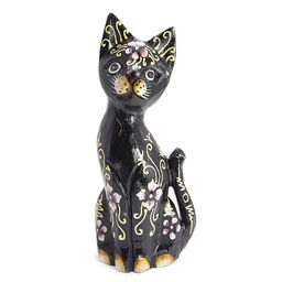 Сувенир из дерева HOK-K20-01-1 Набор кошек 3 в 1 символ удачи в доме 20см Албезия - Сандаловый дом фото 2