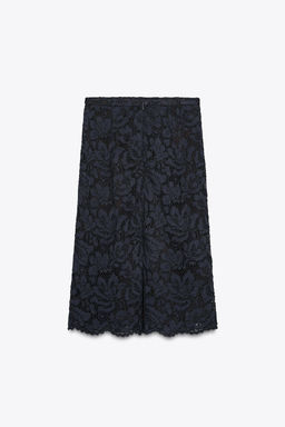 ZW COLLECTION LACE MIDI SKIRT - Zara фото 17
