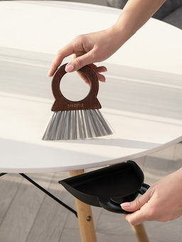 Щётка с совком 19x14,5x4,7 коричневый бук, ПП, ПЭТ - Denastia фото 6