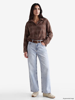 Beli Kemerli Wideleg Kad?n Jean Pantolon