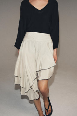 FALDA ASIM?TRICA VOLANTES ZW COLLECTION / Beige / Verde - Zara фото 5