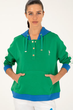 Женская зеленая толстовка с капюшоном Неожиданная скидка в корзине - U.s. polo assn фото 3