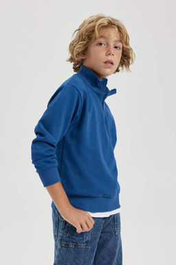 Новый свитшот стандартного кроя для мальчиков с полуводолазкой - Defacto фото 8