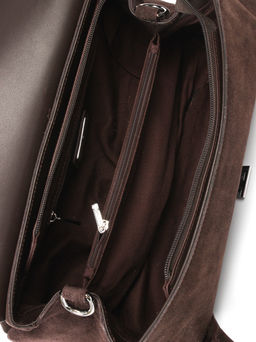 LACCOMA сумка Y9586F-коричневый натуральная замша, натуральная кожа полиэстер