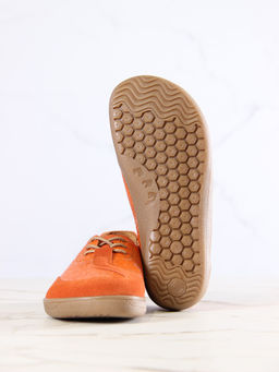 Босоногие туфли 188.natabr.Оранжевый наплак+оранжевая замша