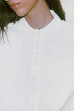 POPLIN SHIRT WITH FAUX PEARLS - Zara фото 15
