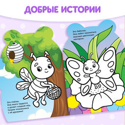 Раскраска для малышей «Пчёлка», 12 стр., с наклейками